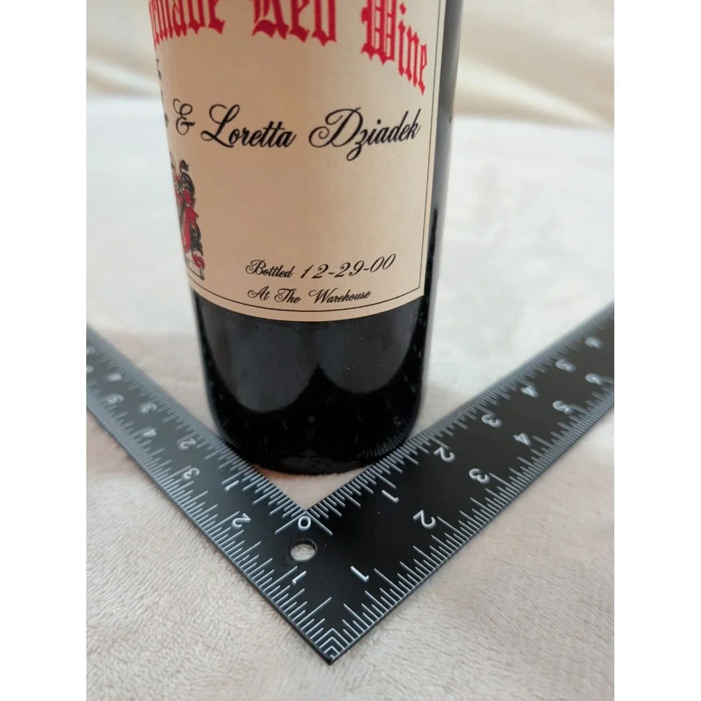 Vintage 2000 Custom Homemade‎ Red Wine Bottle 750ml Military Reunion Memorabilia